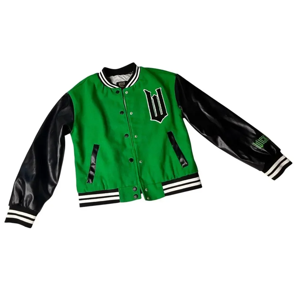 Wicked Bomber Jacket Girls M 10 Wizard Oz Justice Coat Elphaba Halloween Costume